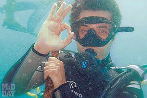 Bollywood star Ali Zafar enjoys scuba diving in Mauritius while shooting a song scene for his latest film